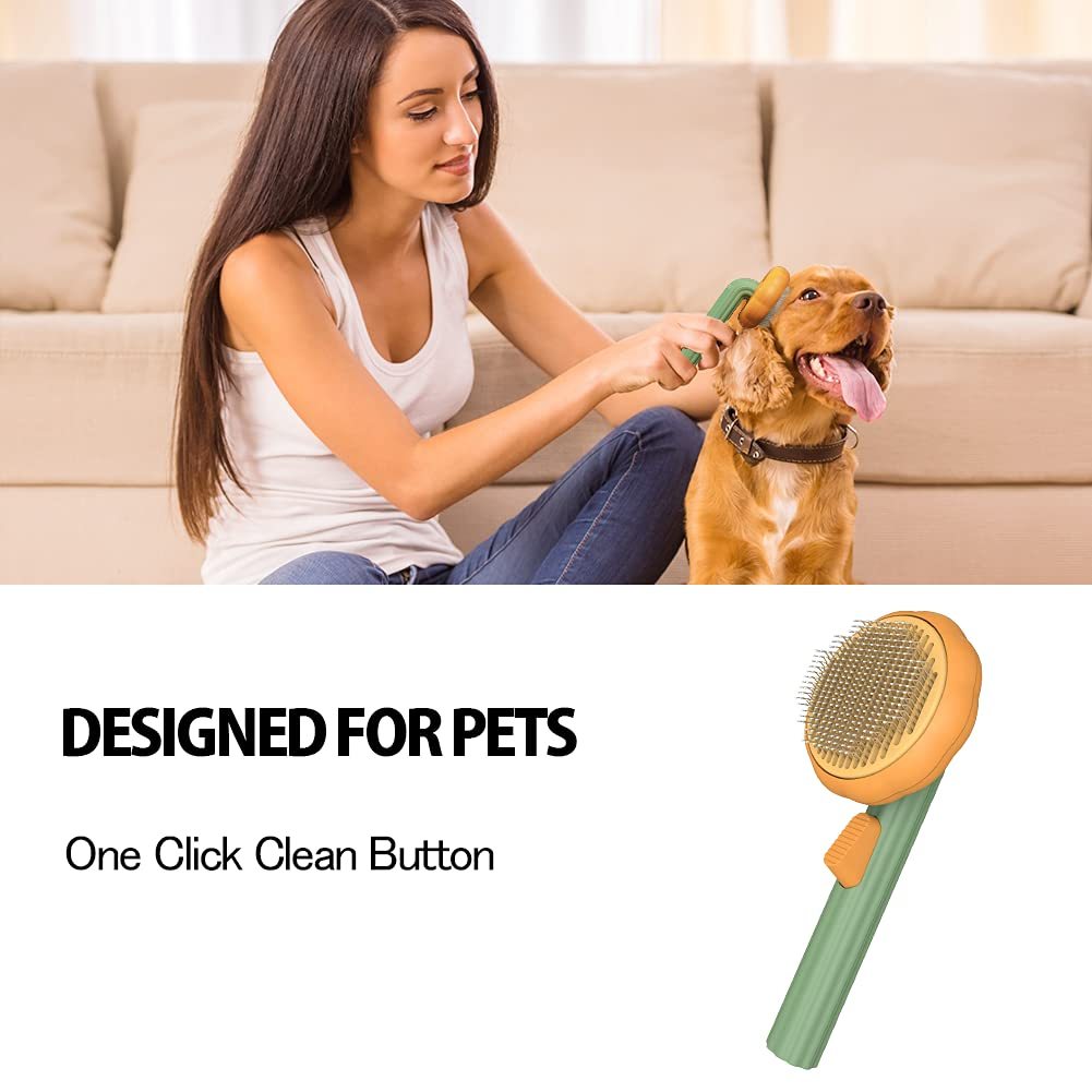 Pet Brush, Pet Grooming Self Cleaning Slicker Brush For Dogs
