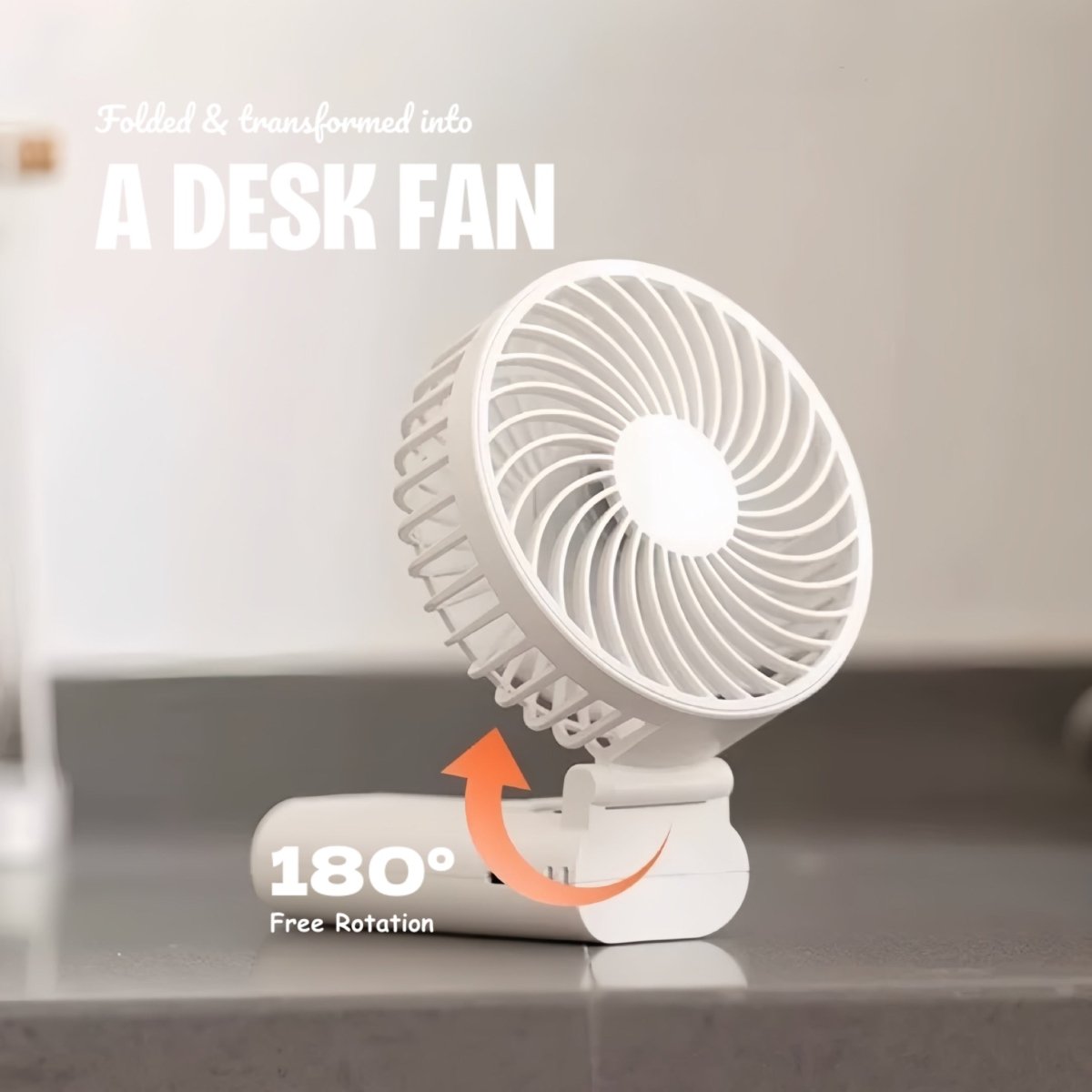 2-in-1 Portable High-speed Cooling Mini Fan with Power Bank, Foldable