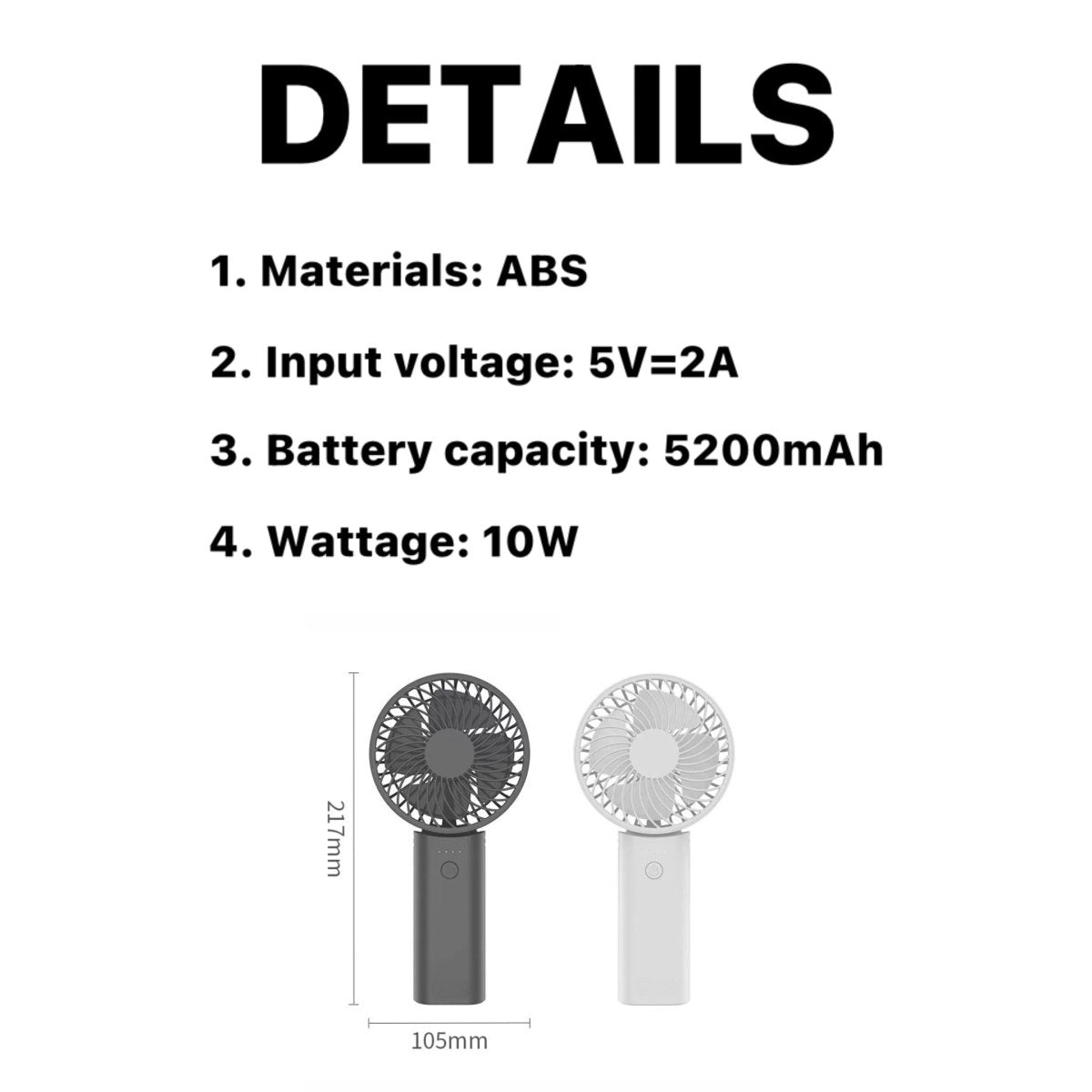 2-in-1 Portable High-speed Cooling Mini Fan with Power Bank, Foldable
