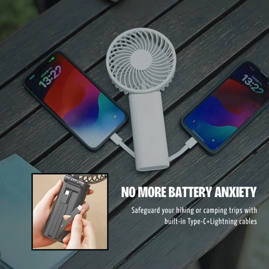 2-in-1 Portable High-speed Cooling Mini Fan with Power Bank, Foldable