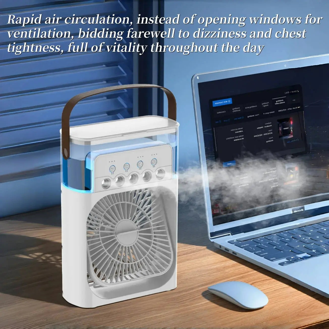 Spray fan portable household three in one small air cooler, 7-color LED night light, 5-hole humidifier, 1-3 hour timer - Portable Evaporative Coolers | Buy Home & Garden Online at No BrandLK
