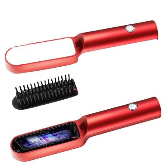 2 In 1 Wireless Hair Brush Straightener Curler Professional Styling