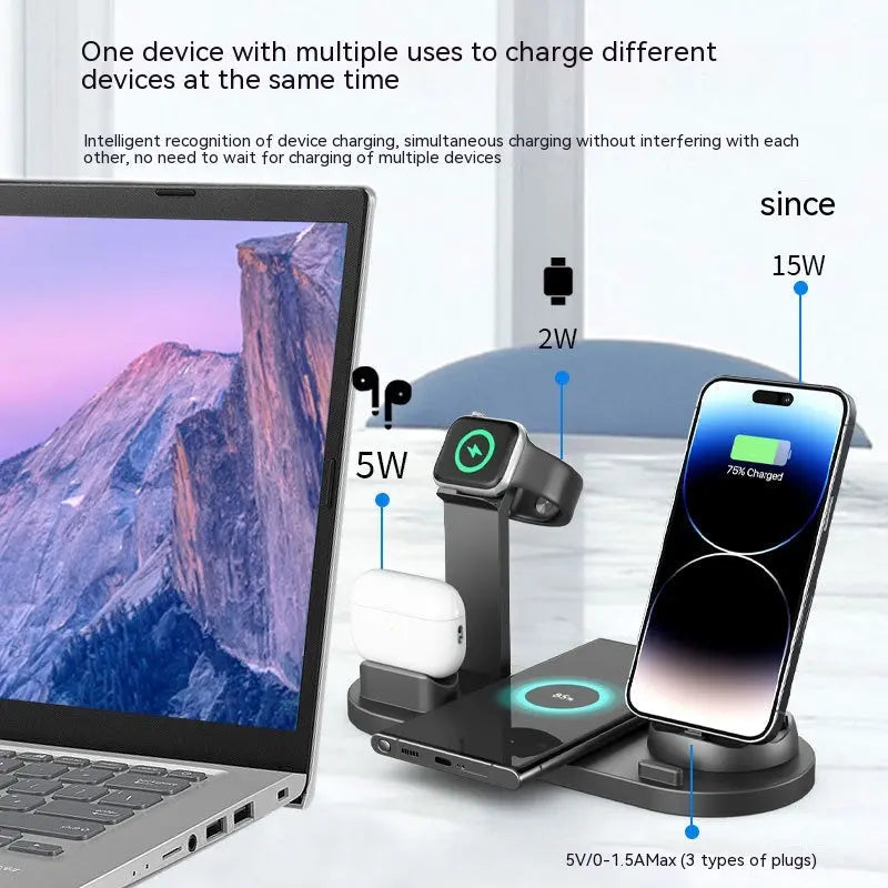Multi-function Phone Stand with Wireless Charging