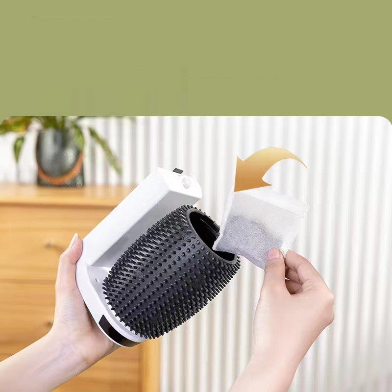Pet Self-Cleaning Wall Brush Gentle Cat Corner Scratcher Auto Grooming