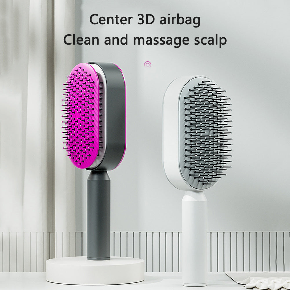 Self Cleaning Hair Brush For Women One-key Cleaning Hair Loss Airbag