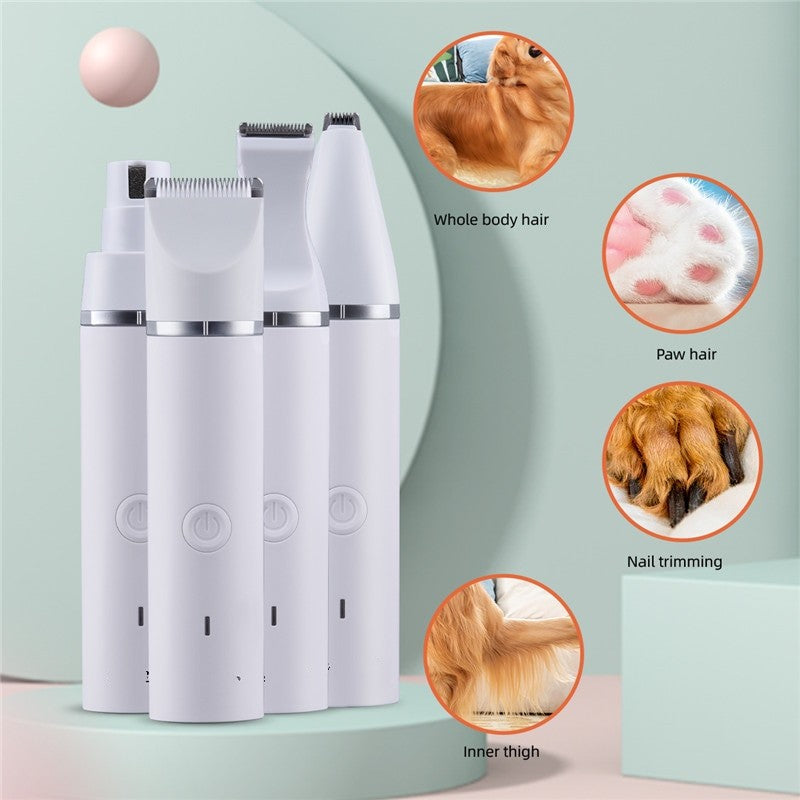 4 In 1 Dog Hair Cutter  Professional  Multifunction Pet Nail Polisher
