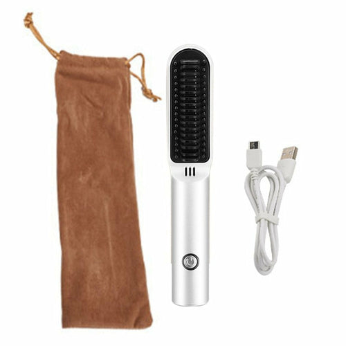 2 In 1 Wireless Hair Brush Straightener Curler Professional Styling