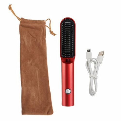 2 In 1 Wireless Hair Brush Straightener Curler Professional Styling