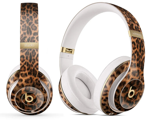 Mirrored Leopard Hide - Full Body Skin Decal Wrap Kit for Beats by Dre Blue Leto