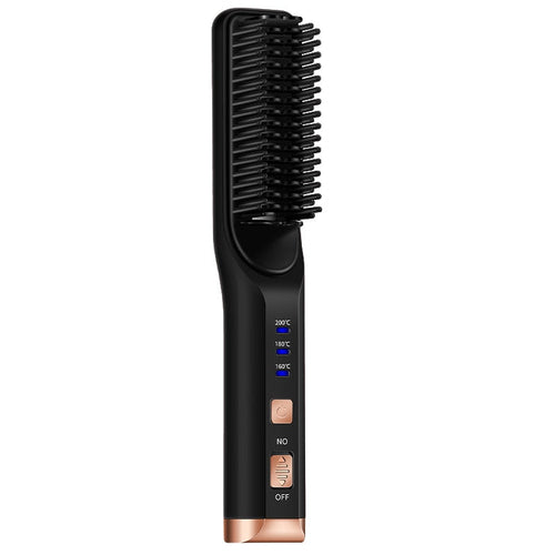 Portable Hair Straightener Curling Wireless Ion Comb USB Charge