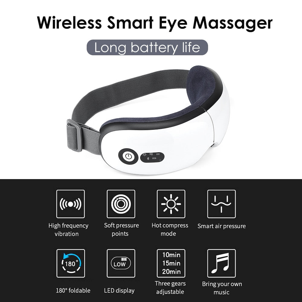 Smart Eye Massager 4D Air Pressotherapy Stress Relief Eye Care