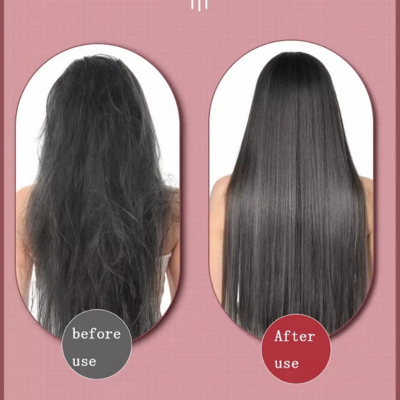 Portable Hair Straightener Curling Wireless Ion Comb USB Charge