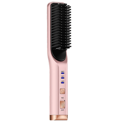 Portable Hair Straightener Curling Wireless Ion Comb USB Charge