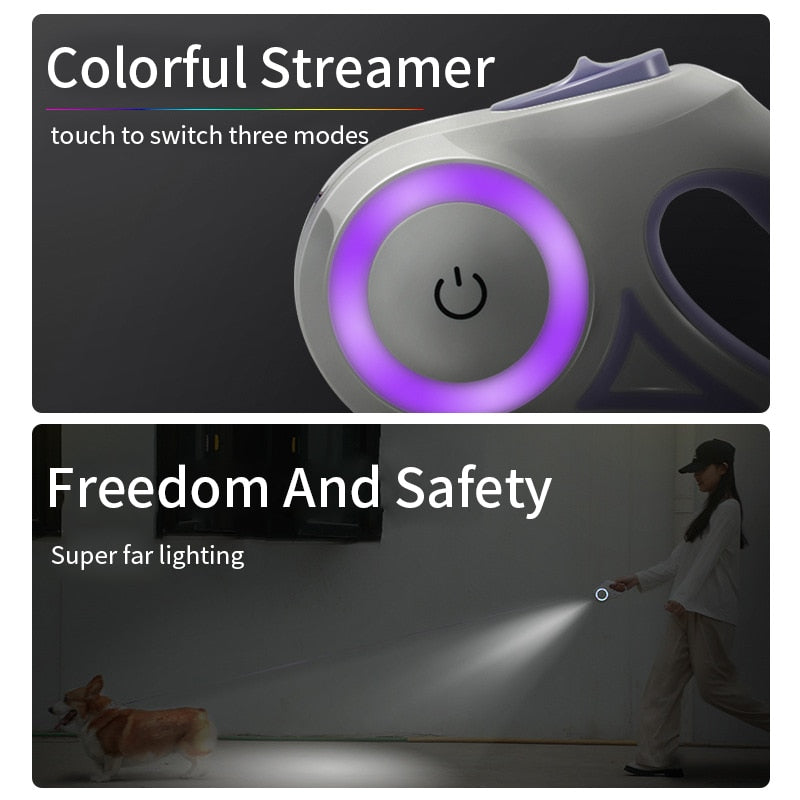 Automatic Retractable  Leash Lighting Dog
