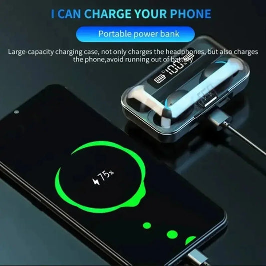 TWS F9-5 Earphone Bluetooth Earphones Wireless Headphones Hifi Stereo Sports Earbuds Headset Hearing Aids With Mic Handfree No BrandLK