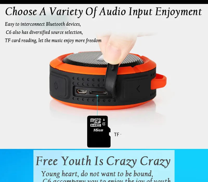 Mini Portable Bluetooth Speaker  Waterproof with Suction Cup