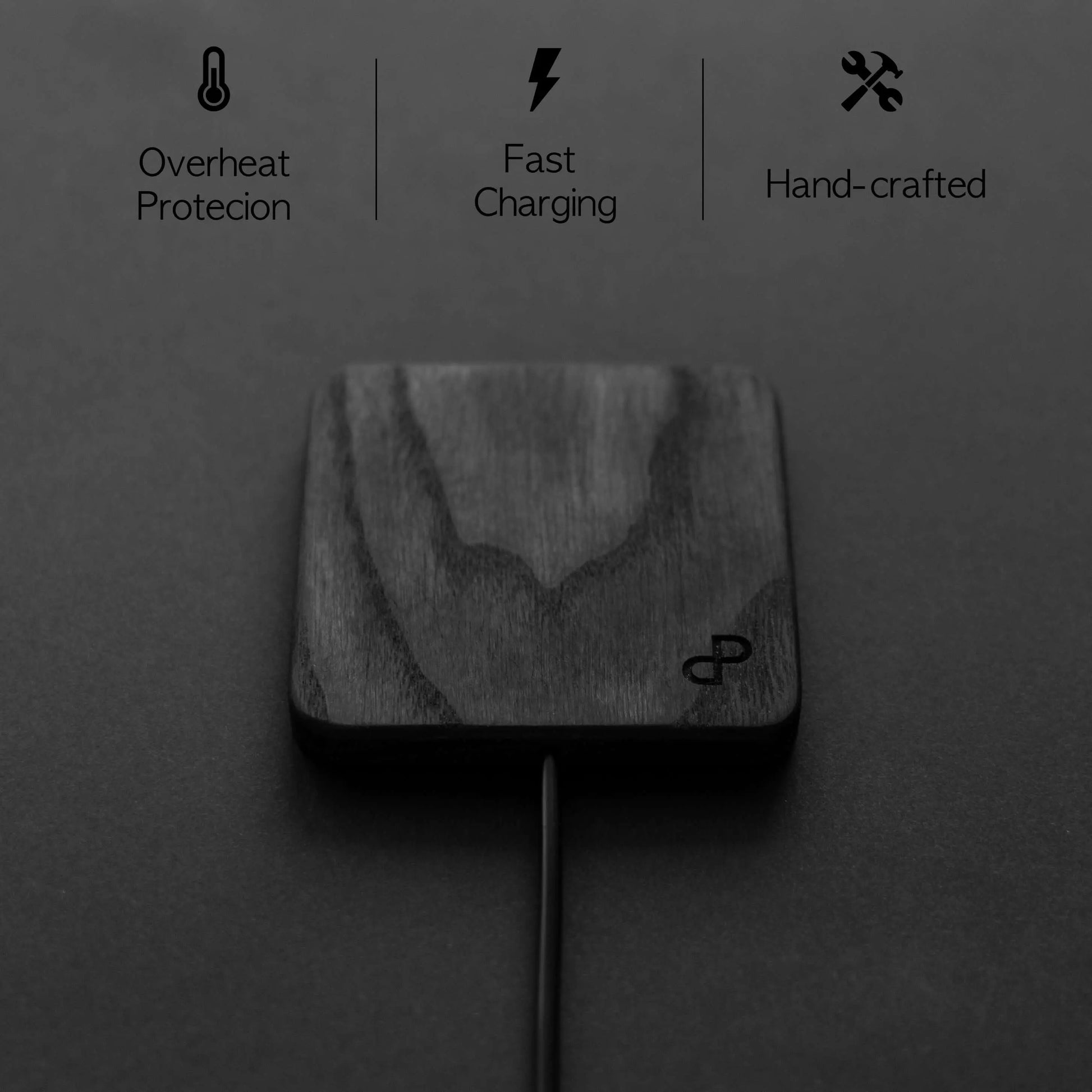 handcrafted wooden wireless charger