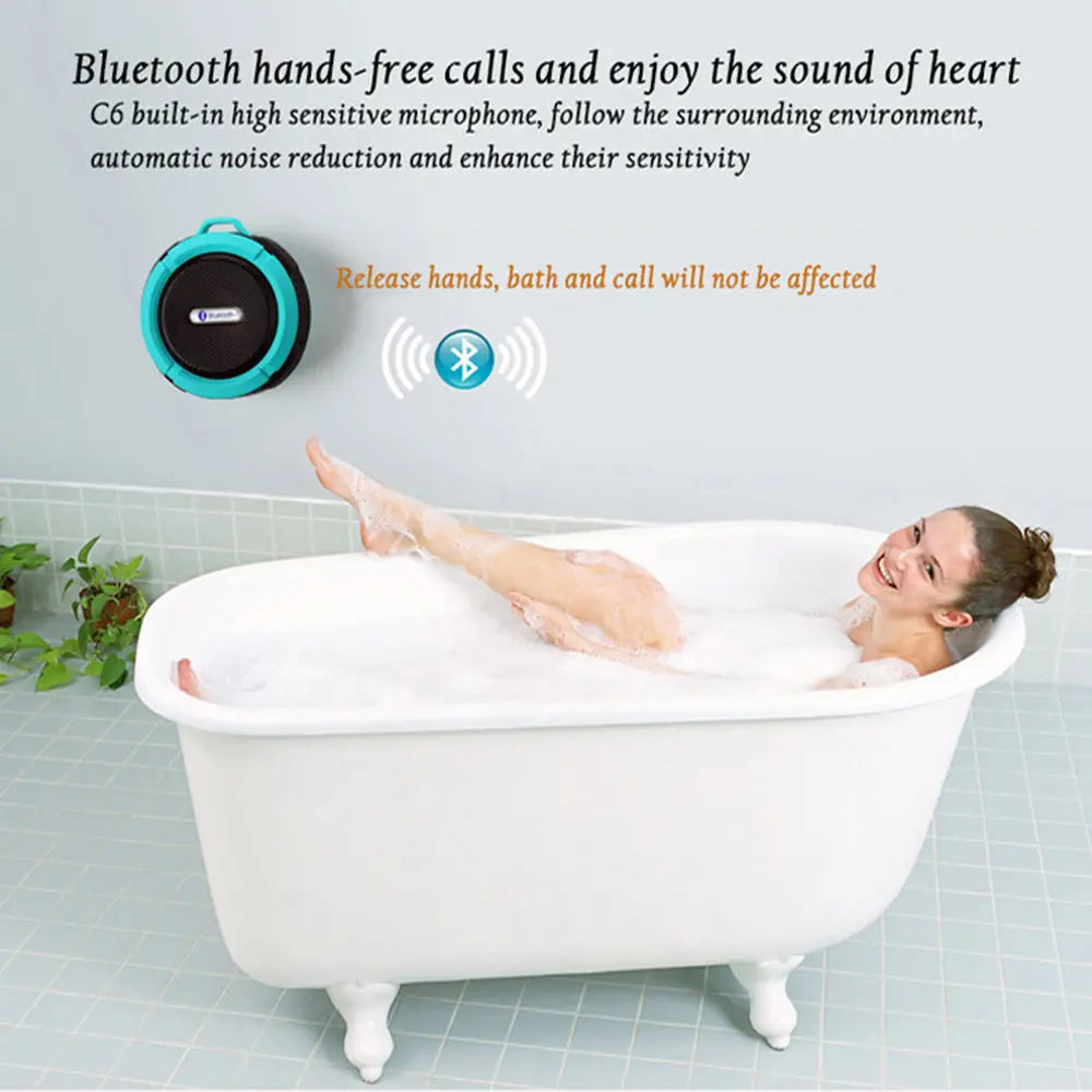 Mini Portable Bluetooth Speaker  Waterproof with Suction Cup