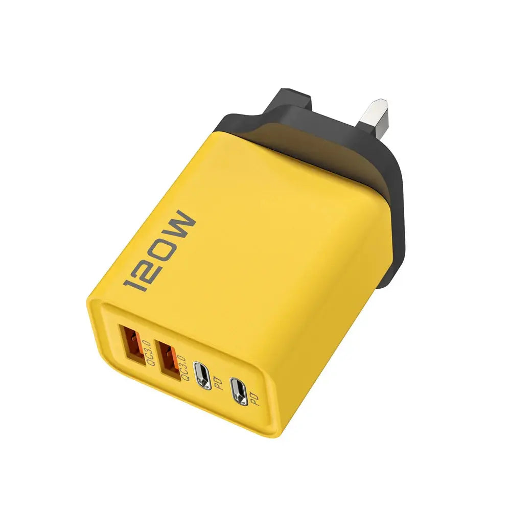 4 Port USB Charger Total 120W Type C Fast Charge Mobile Phone Adapter For iPhone Samsung Xiaomi Huawei Quick Charge Wall Charger No BrandLK