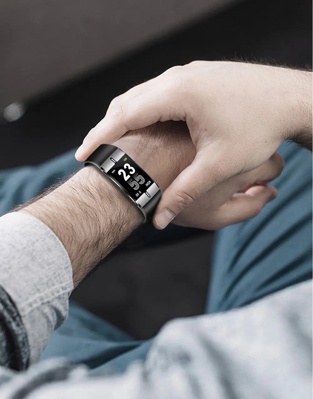 Blood Pressure Heart Rate Exercise Pedometer Smart Bracelet Maroon Asteria