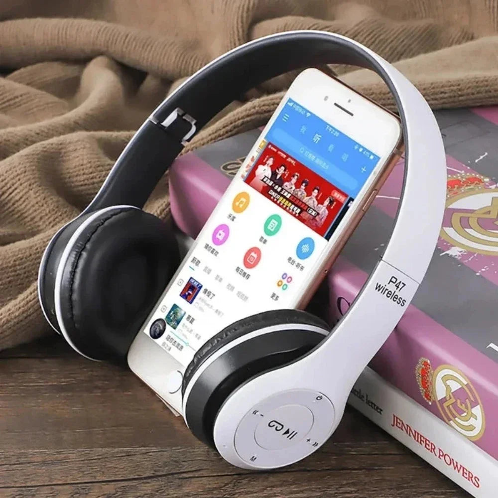 Foldable P47 Wireless Bluetooth 50 Headphones HIFI Stereo Bass Earphones for Music Gaming Kids Girls Smartphone Audio Device -