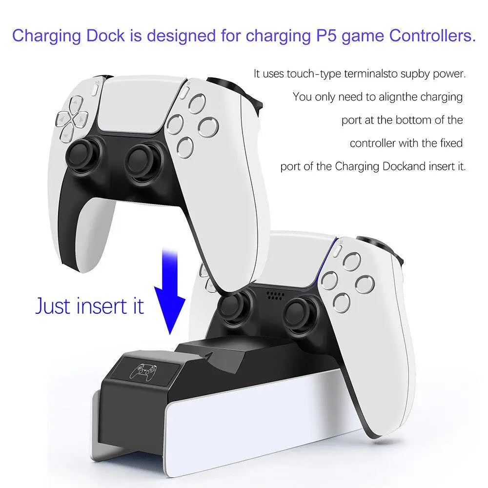 Dual Charging Dock for PlayStation5 Wireless Controller Station for