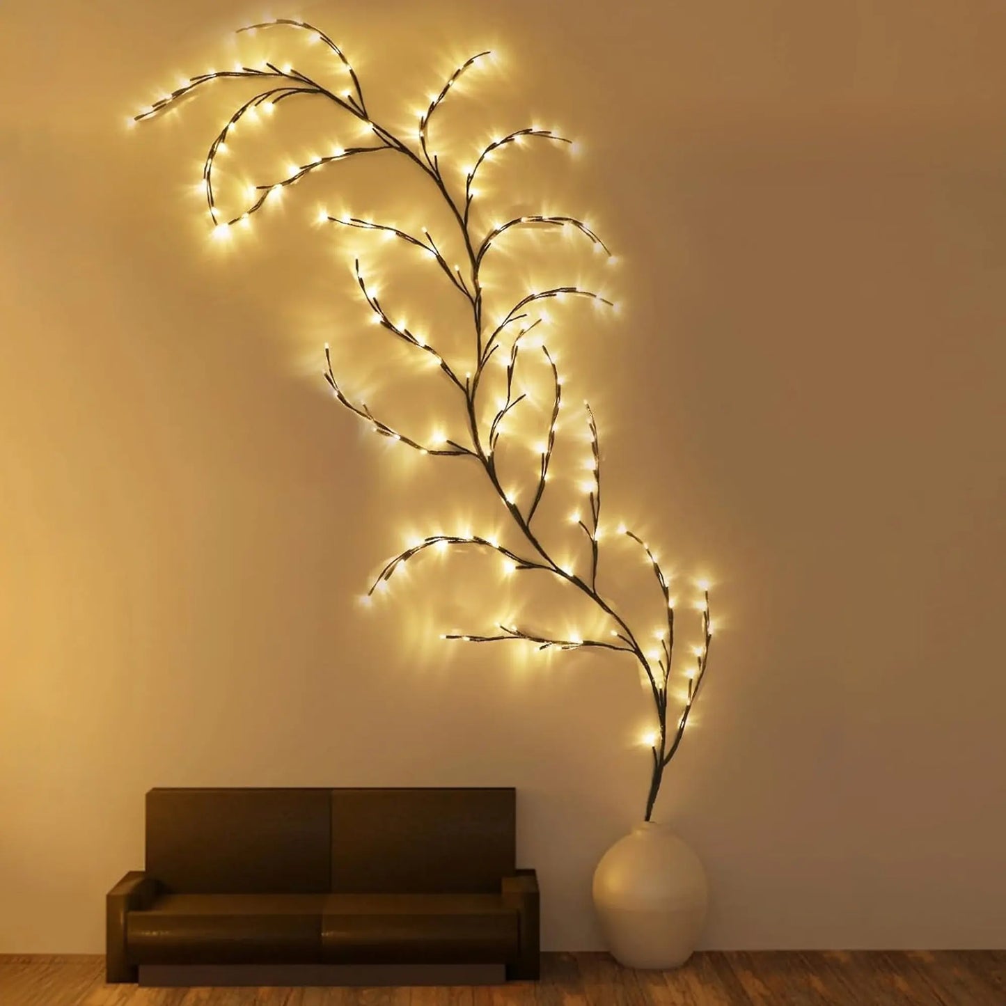 7.55 ft 144 LED USB Flexible Branch Wall Lights Indoor Decor for 
