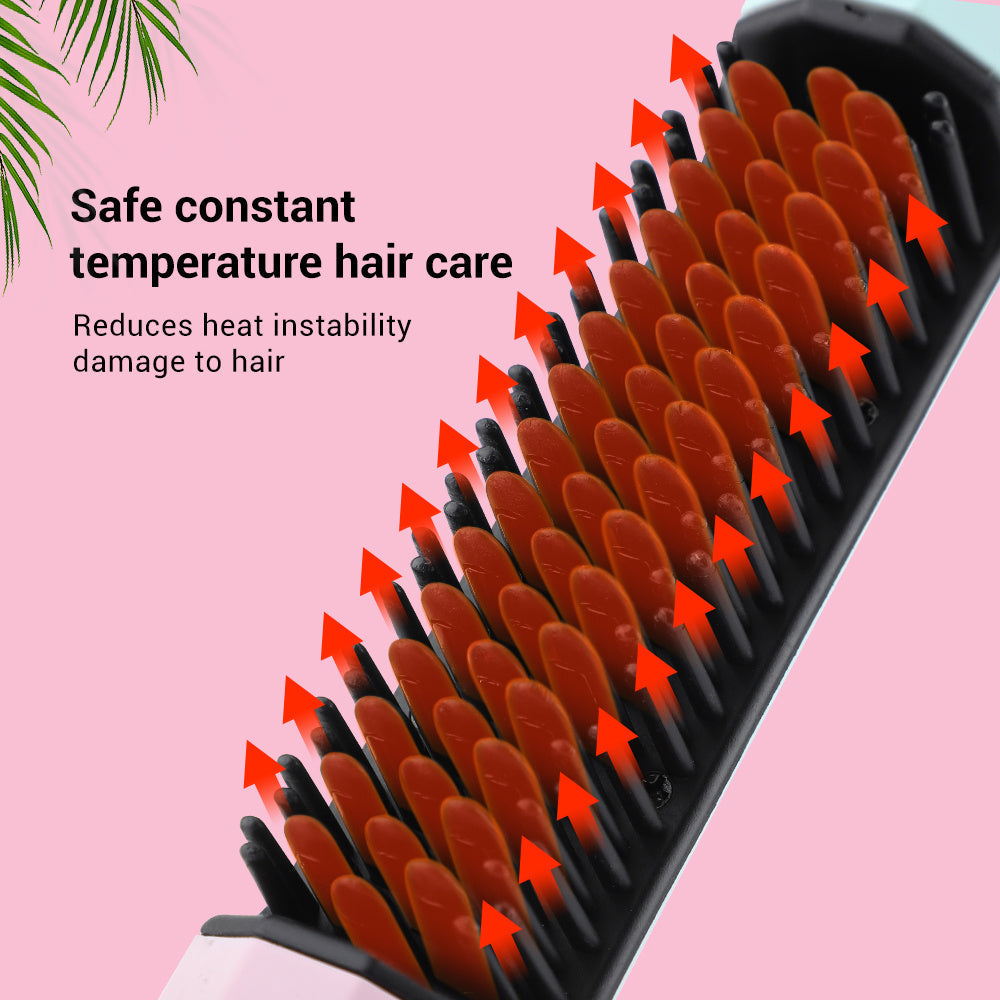 Straightening Comb Rechargeable Hair Wireless Straightener Curler 