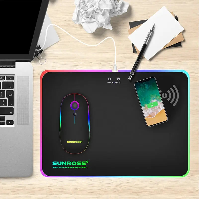 Wireless Charging Luminous Mouse Pad 