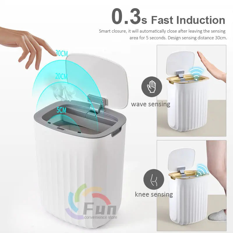 Smart Trash Can With Lid For Bedroom And Living Room Kitchen Storage 