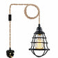 Fabric Hemp Flex Cable kit Black Plug In Pendant Lamp Light E27~3692 