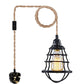 Fabric Hemp Flex Cable kit Black Plug In Pendant Lamp Light E27~3692 