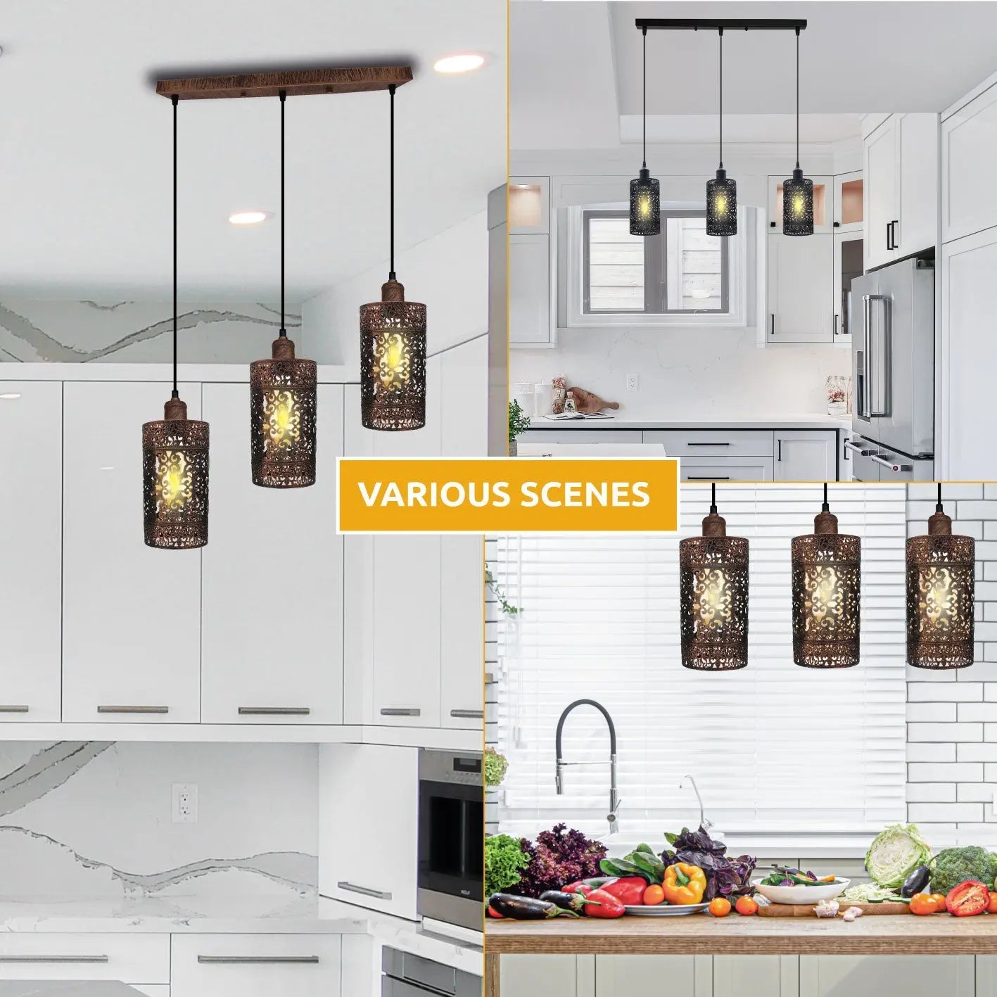 Industrial Vintage Retro 3 Way Rectangle Drum Cylinder Rustic Red Cage 