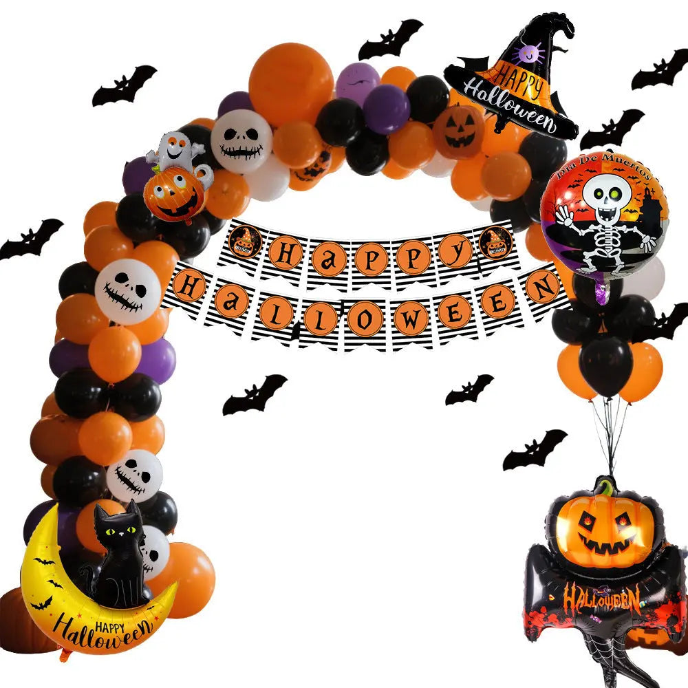 Halloween Hanging Flag Balloon Set Party Decoration Supplies 