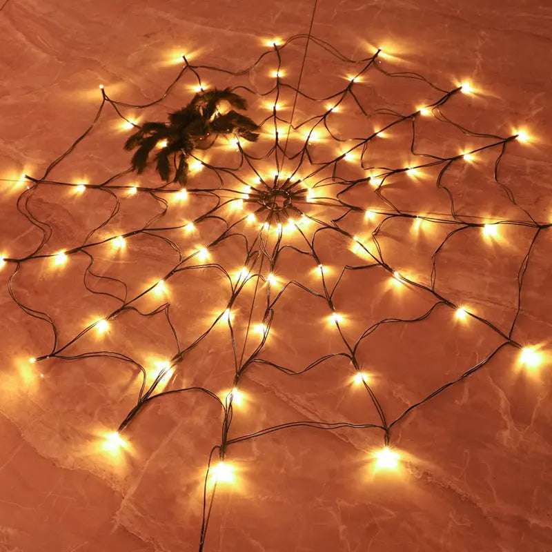 Halloween Led Spider Web String Light 5v Remote Control 