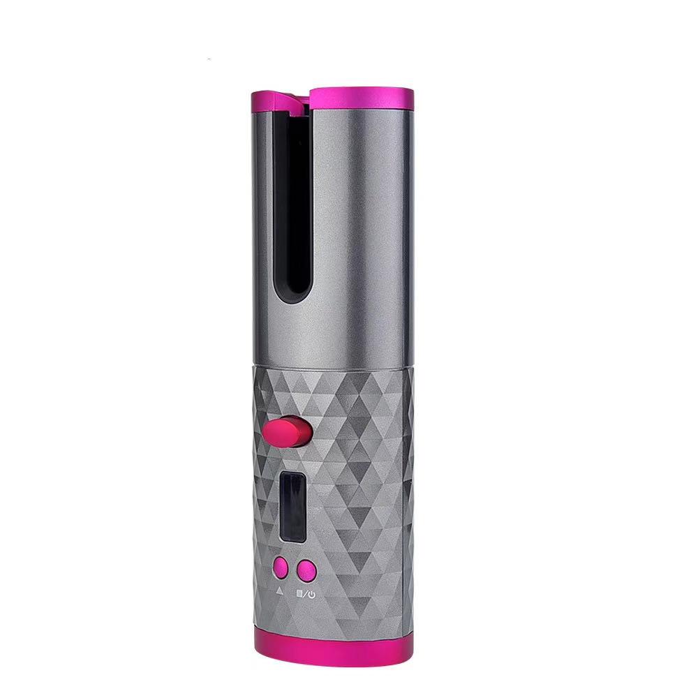 Cordless Curling Iron Automatic Rotating Portable Hair Curler USB 