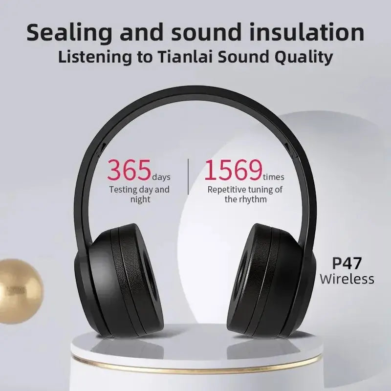 Stereo P47 Headset 5.0 Bluetooth Headset Folding Series Wireless Sports Game Headset for iPhone XiaoMi No BrandLK