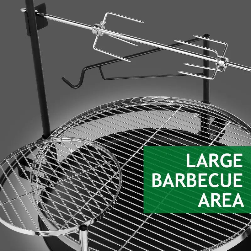 Round Black Iron Spray Coated Grill Crimson Medea