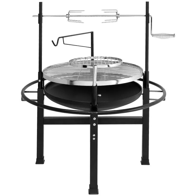 Round Black Iron Spray Coated Grill Crimson Medea
