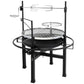 Round Black Iron Spray Coated Grill Crimson Medea