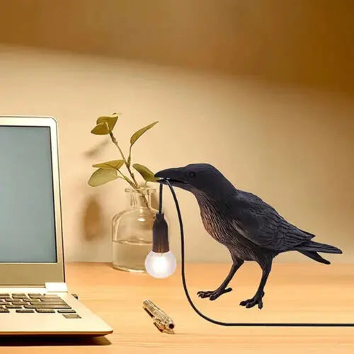 Raven Desk Lamp Halloween Decoration Crow Light for Halloween Decor 