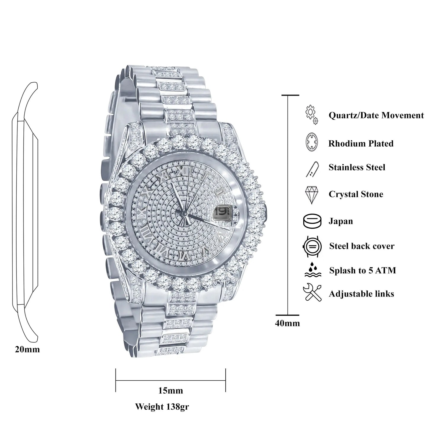 Forte Steel CZ Watch | 530301 