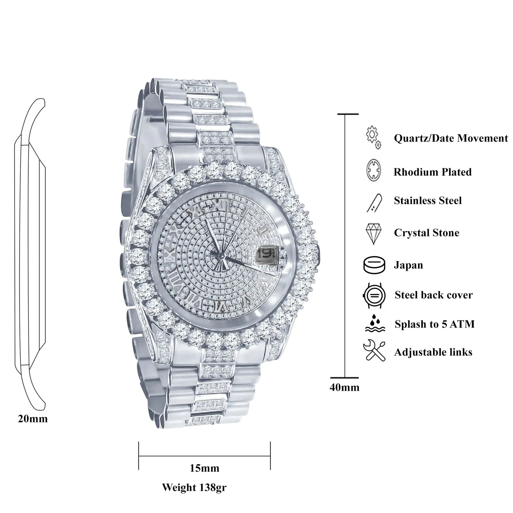 Forte Steel CZ Watch | 530301 