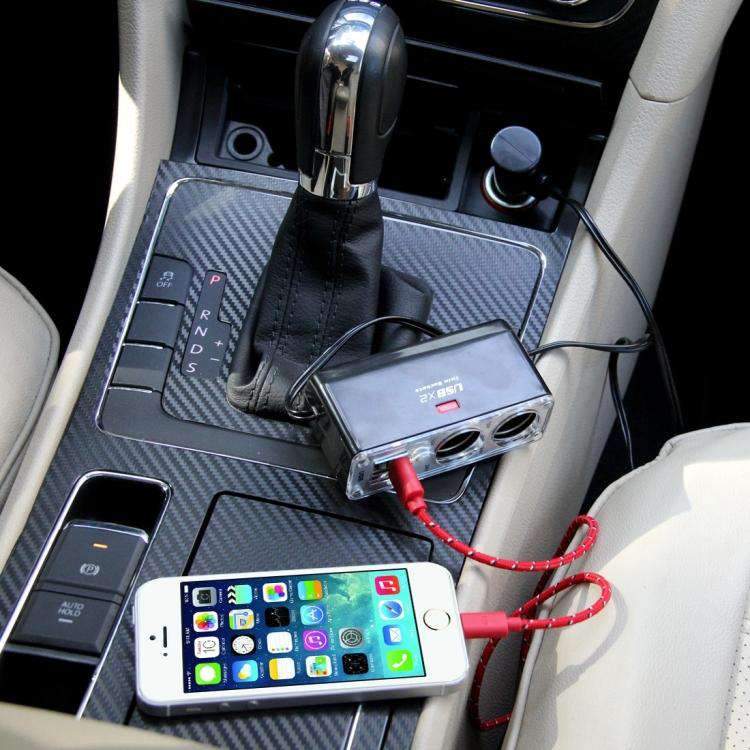 AMZER 2-Socket Cigarette Lighter Adapter 12/24V Car Power Output 