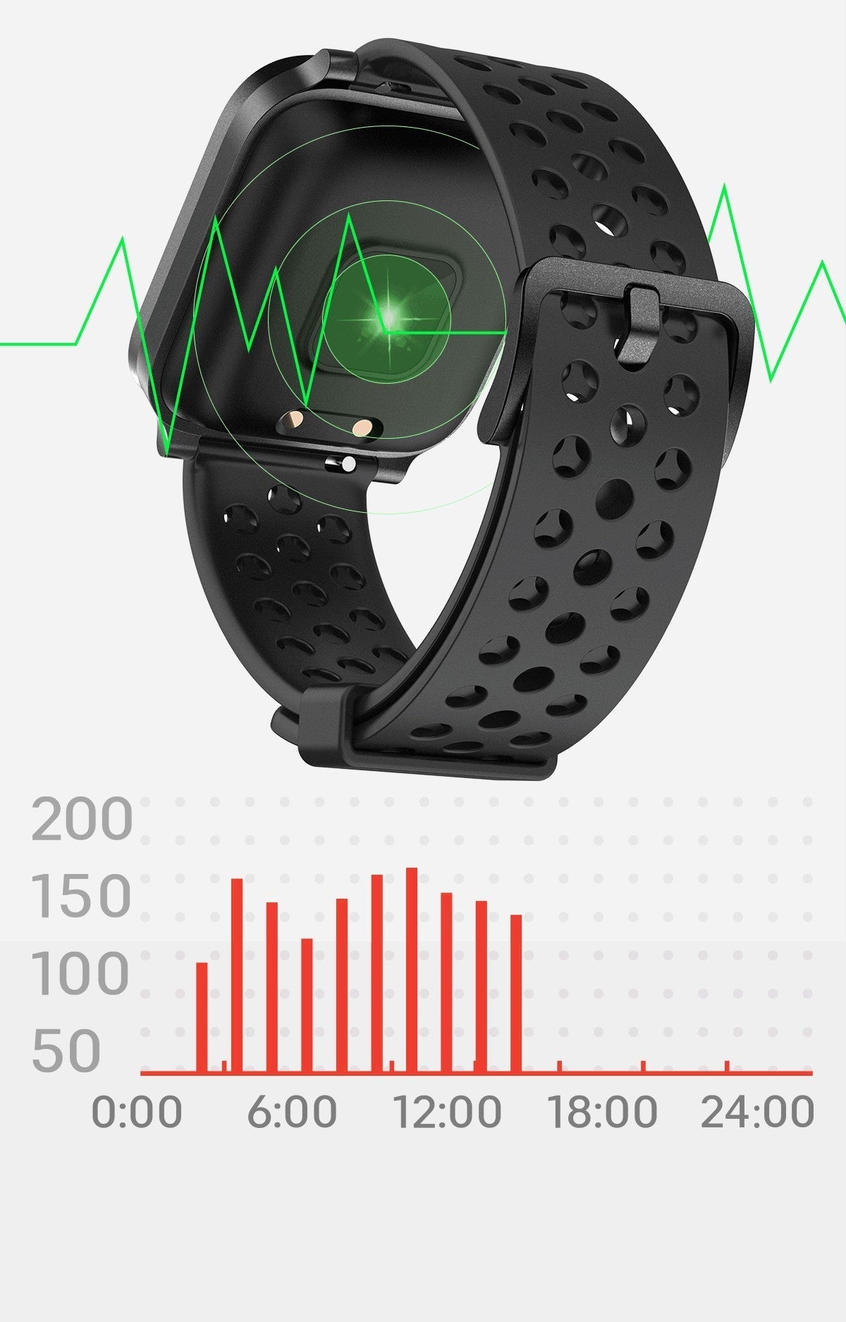 Smart Full Touch Screen Heart Rate Monitoring Sports Watch 