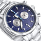 Amber Time Men's Quartz Chronograph Watch Stainless Steel Band 50m 