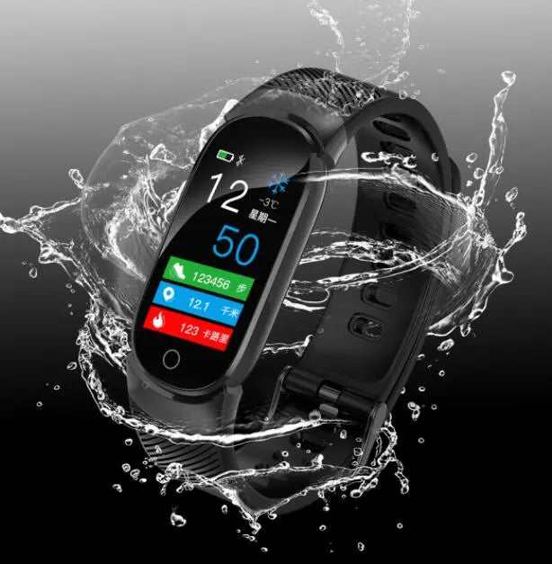 Blood Pressure Heart Rate Exercise Pedometer Smart Bracelet Maroon Asteria