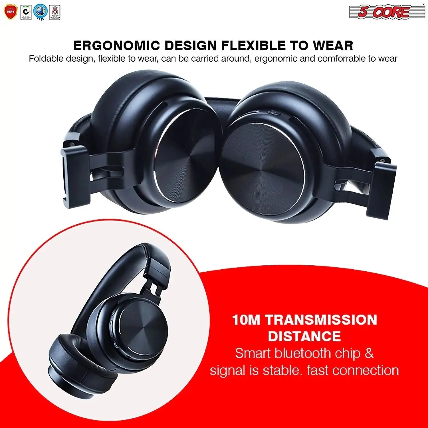 5Core Bluetooth Headphones Wireless Noise Cancelling Audifonos 