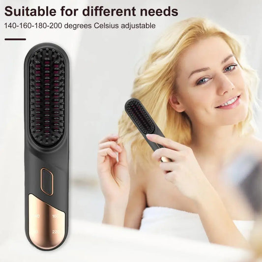 Wet Dry Hair Straightener Cordless Hair Straightener Brush With Fast 