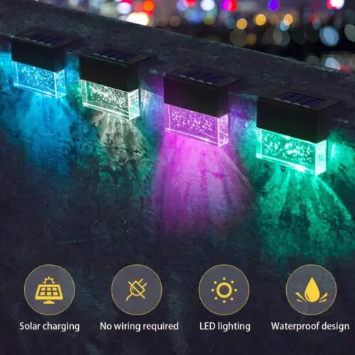 4 Pack Outdoor Deck Lights Solar Color Changing Path Garden Patio 